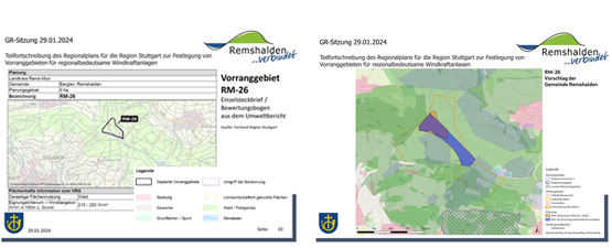 Grundsatzbeschluss zur Windenergienutzung im Gebiet RM26 (zwischen Buoch, Bauersberger Hof und Berglen)